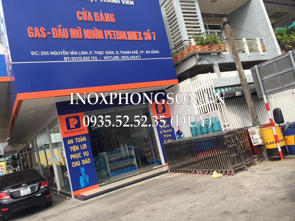 Lắp đặt Cổng xếp cho Hệ thống Trạm xăng Petrolimex số 7 - Nguyễn Văn Linh, Đà Nẵng